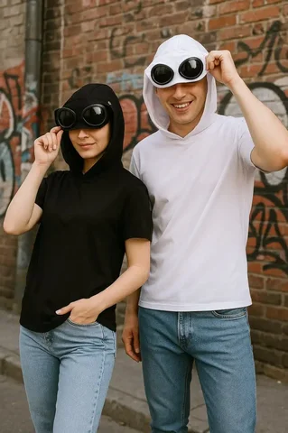 Футболка C.P. Company с капюшоном и линзами - Детская обувь в Воронеж