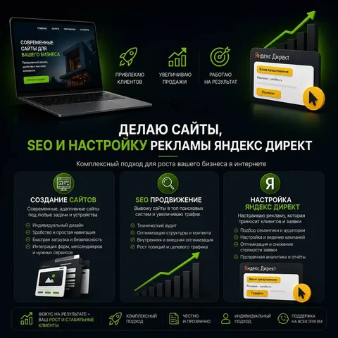 Создание и доработка сайтов, SEO и Яндекс Директ - Услуги в Москва