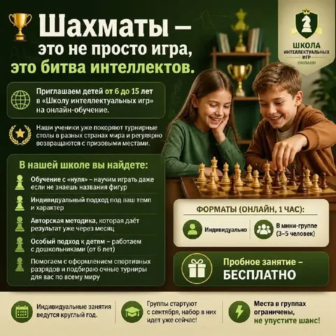 Онлайн школа интеллектуальных игр: занятия по шахматам для детей - Комнатные растения в Москва