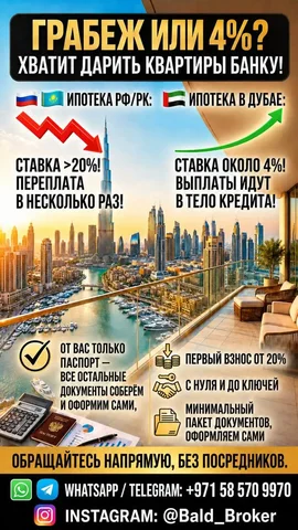 Ипотека в Дубае от 4% для граждан РФ и РК - частное объявление в Москва
