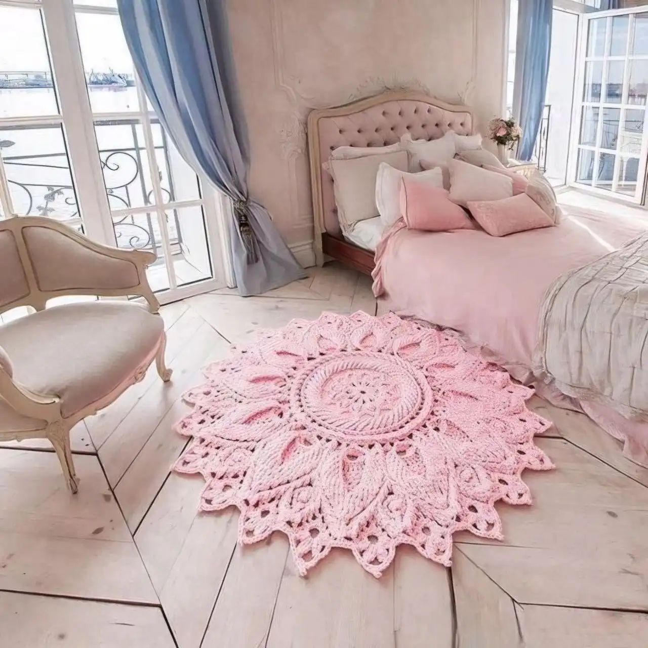 Вязаный рельефный ковер Лотос на заказ - Ковры (Для дома и дачи) в Томск