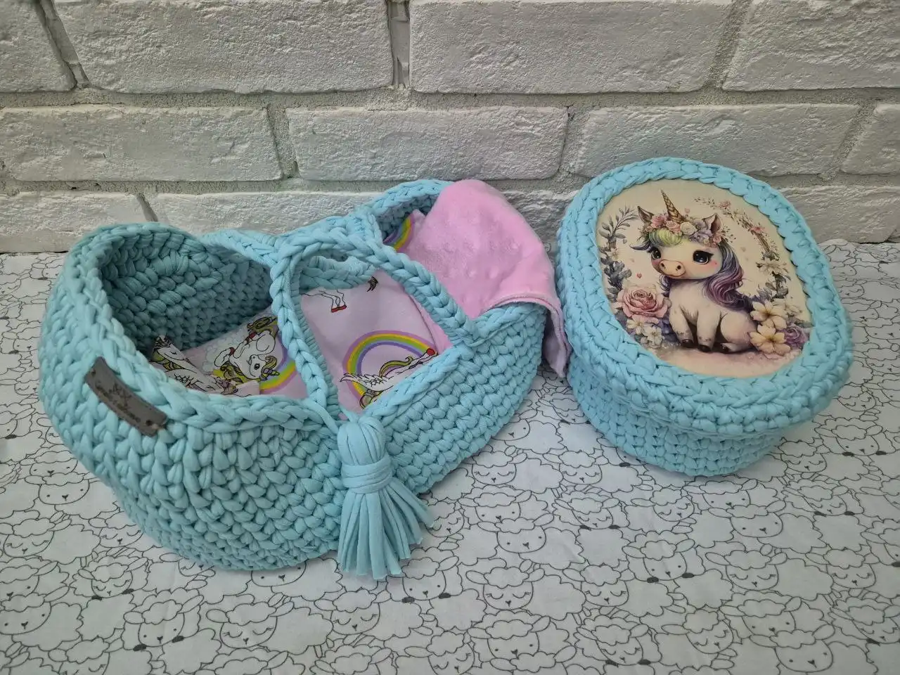 Вязаная люлька и корзина для куклы ручной работы - Рукоделие (Хобби и отдых) в Томск