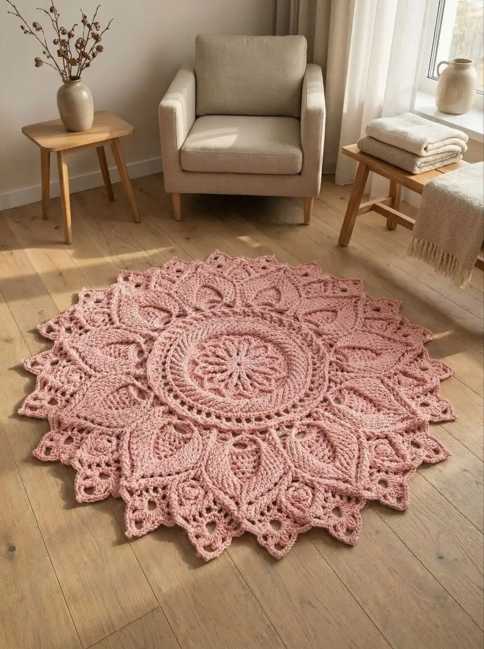 Вязаный рельефный ковер Лотос - Ковры (Для дома и дачи) в Томск