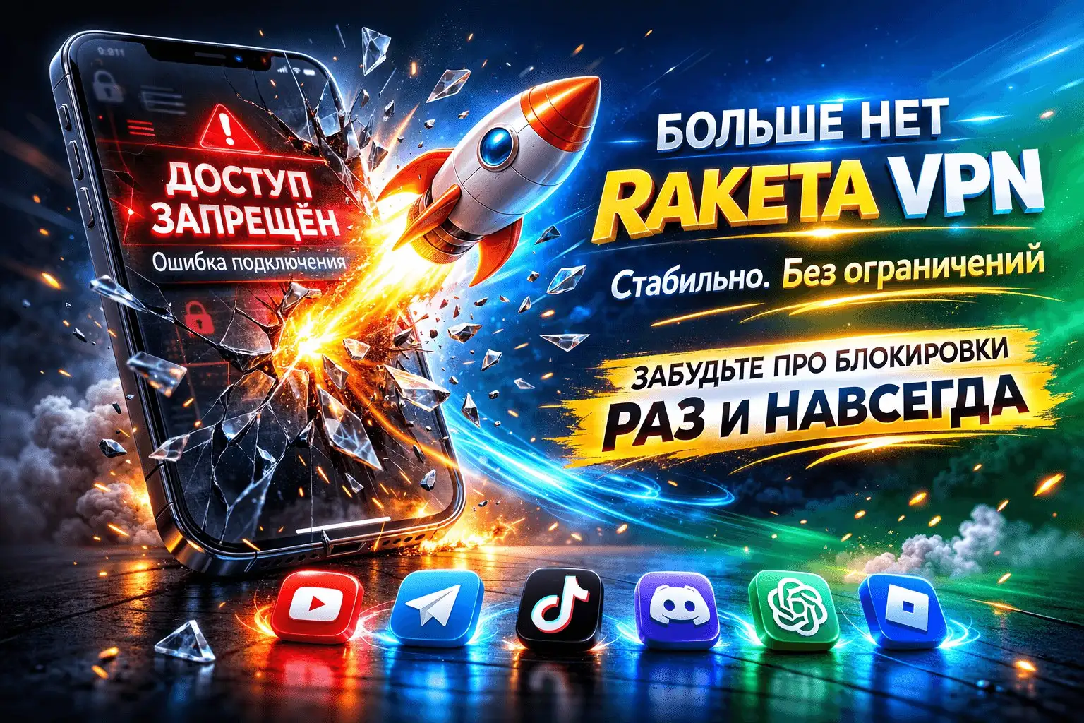 VPN RAKETA - доступ без блокировок - IT услуги (Услуги) в Самара