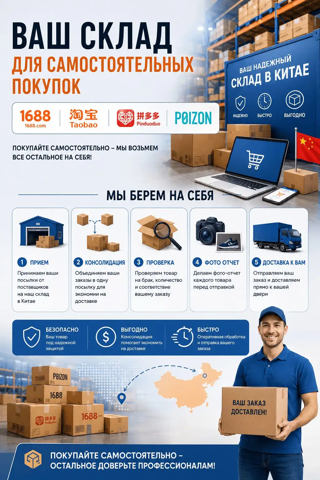 Ваш склад в Китае для самостоятельных покупок - Логистика и складские услуги (Услуги) в Неизвестно