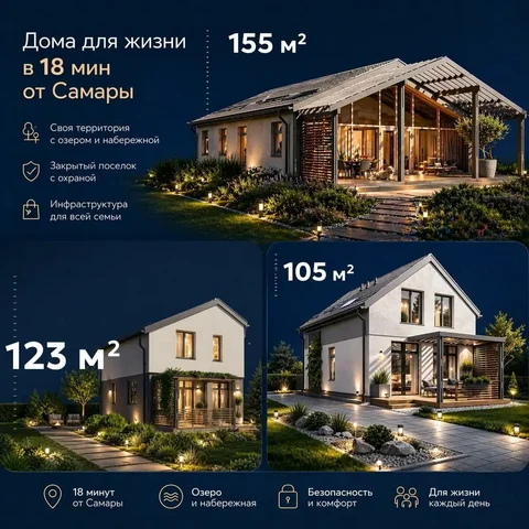 Дом у озера в коттеджном посёлке под Самарой - частное объявление в Самара