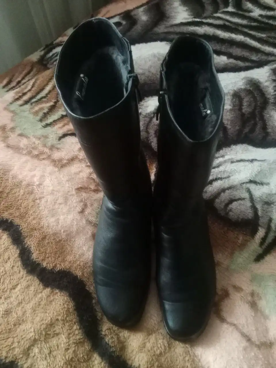 Женские сапоги кожа с натуральным мехом