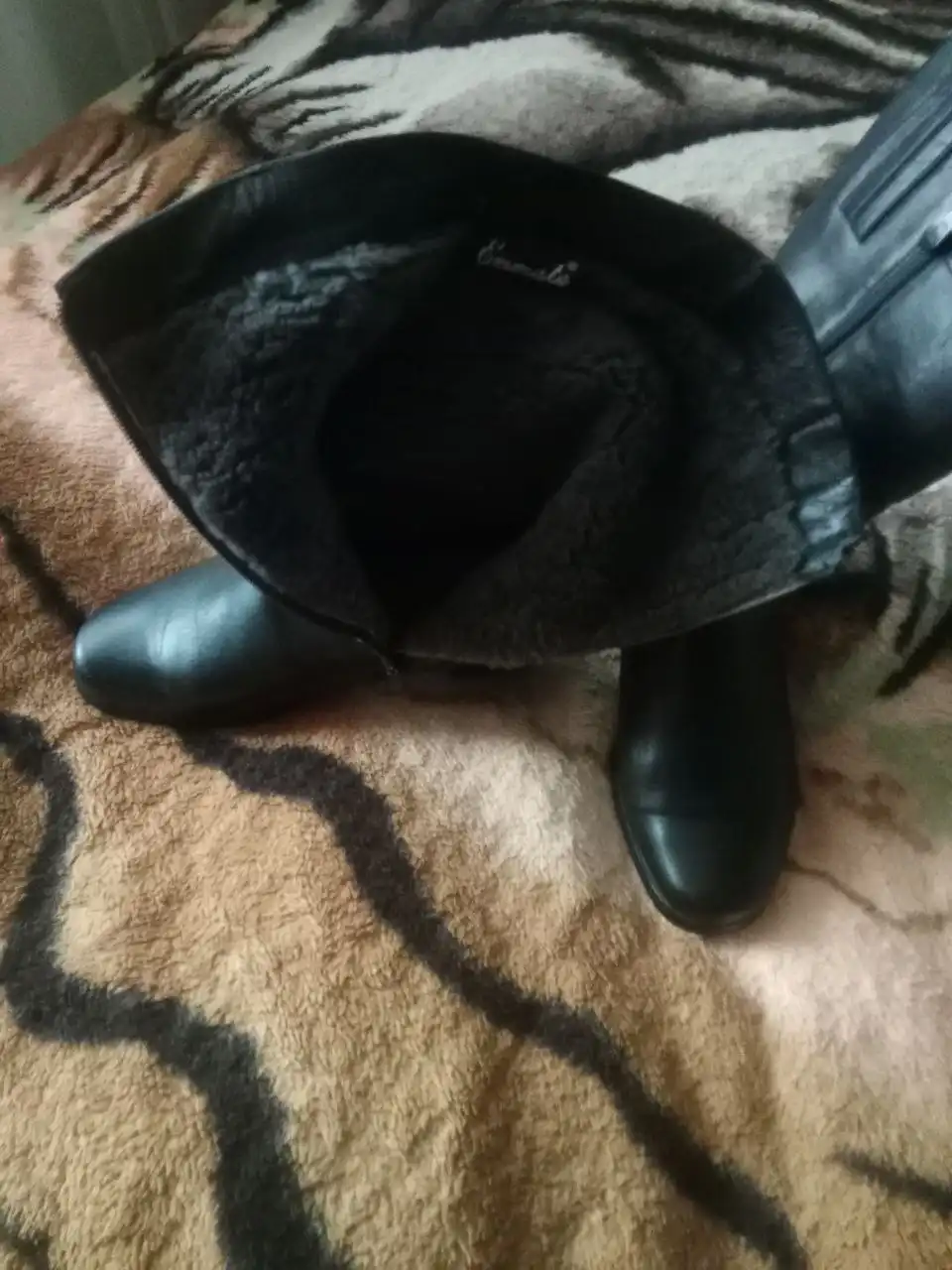 Женские сапоги кожа с натуральным мехом