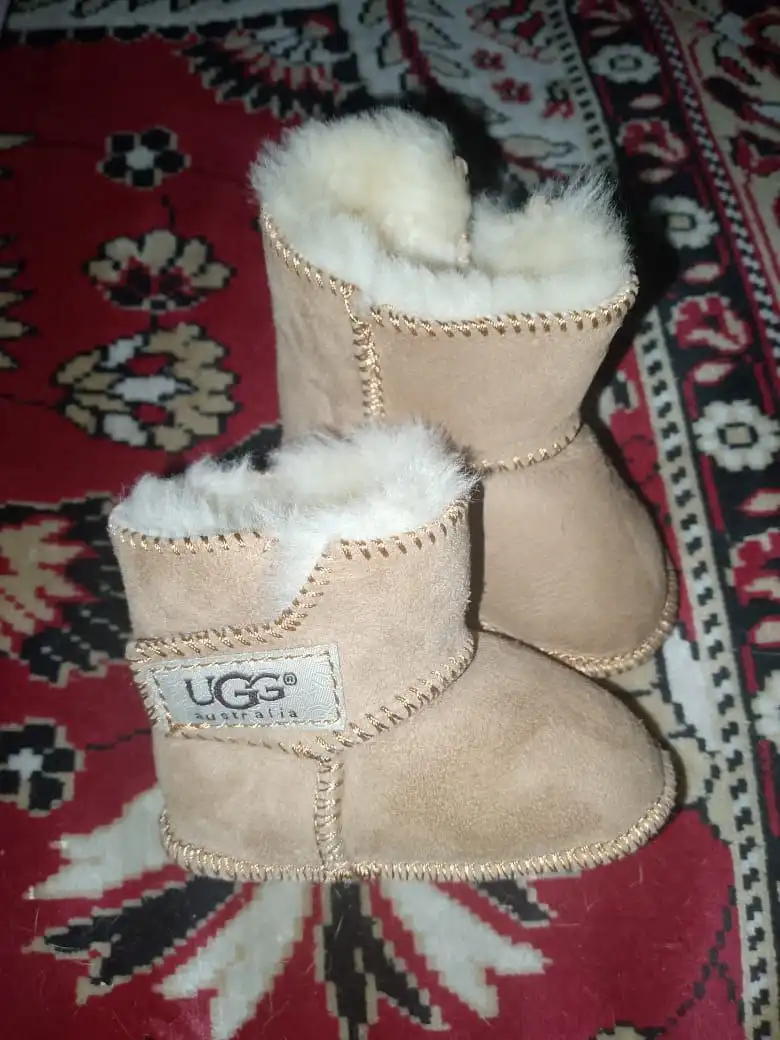 Новые детские пинетки-унты валенки с мехом кролика и овчины