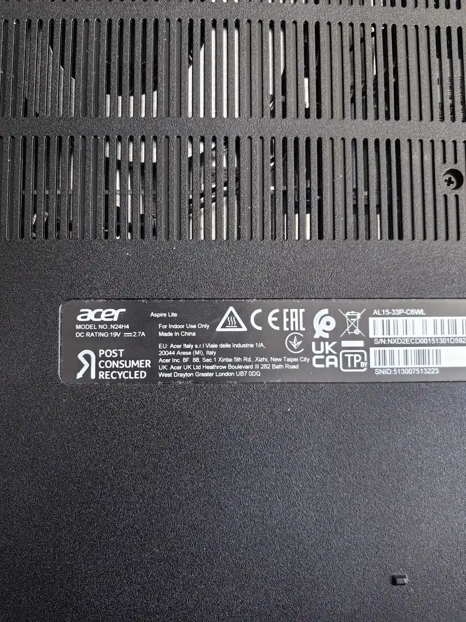 Ноутбук Acer Aspire Lite 15 AL15-33P в хорошем состоянии - Ноутбуки (Электроника) в Томск