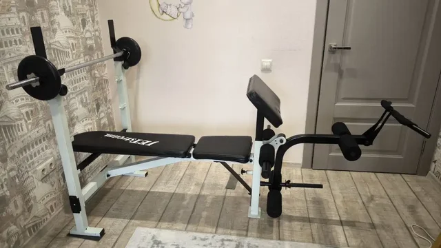 Многофункциональный тренажер со штангой и скамьей - Праздничная атрибутика в Томск