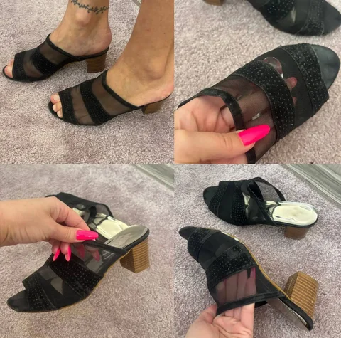 Шлёпки Zara на каблучке 38 размер - Тапочки в Томск