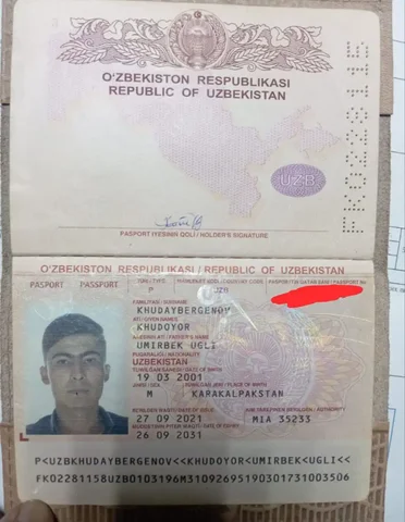 Утерянные документы Худойбергенова Худоёра - Услуги в Москва