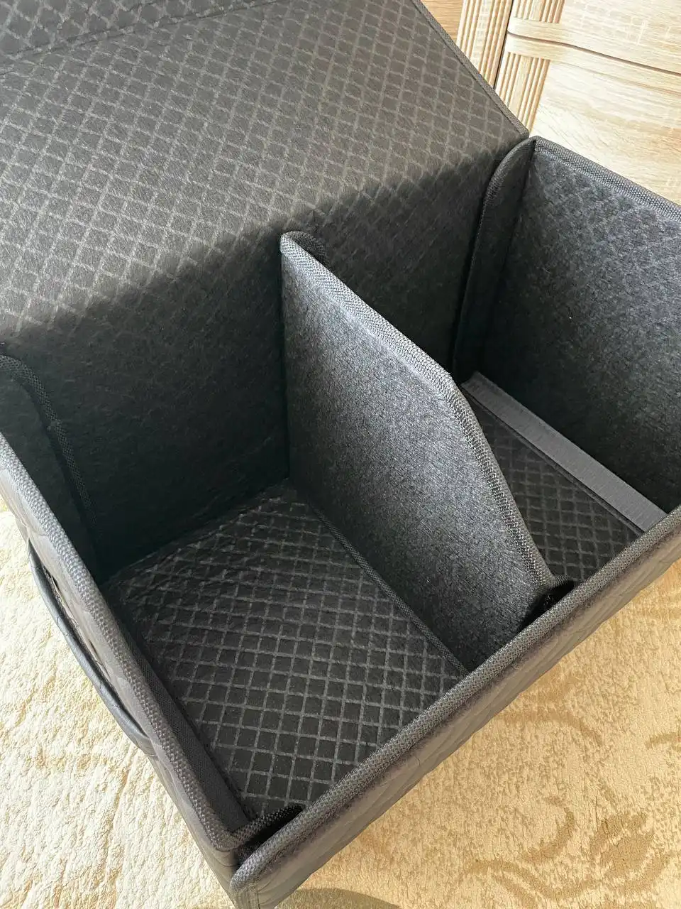 Органайзер в багажник 50см из эко-кожи с вышивкой