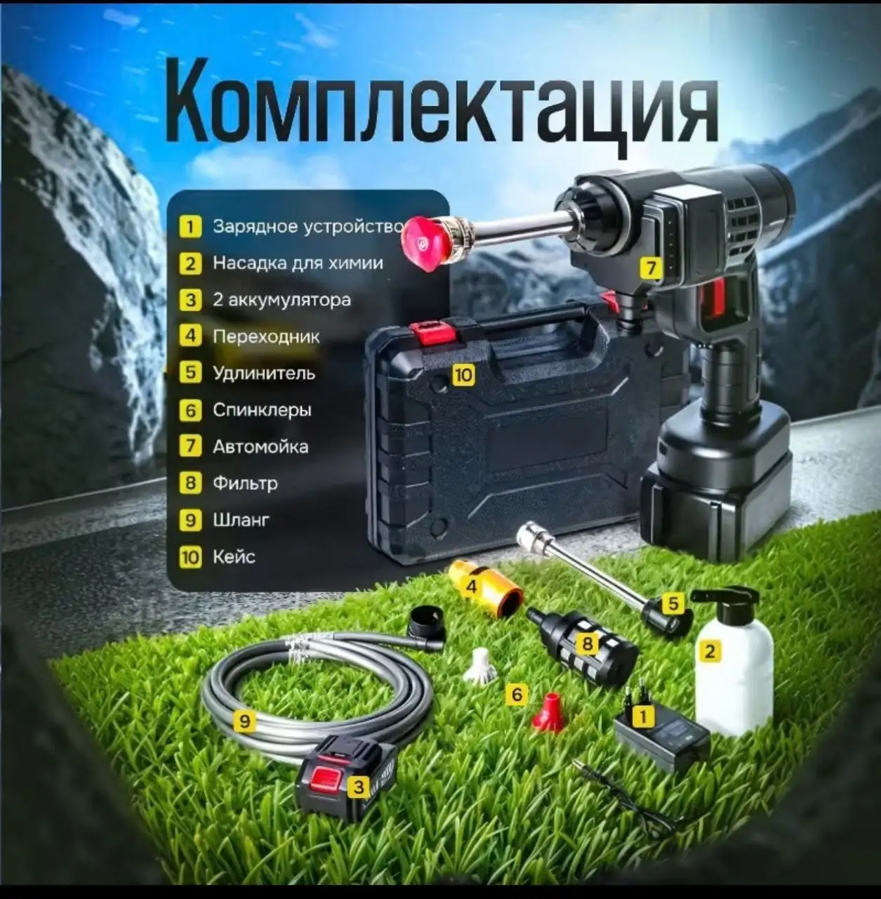 Портативная аккумуляторная мойка высокого давления 30 бар - Мойки высокого давления (Электроника) в Саранск