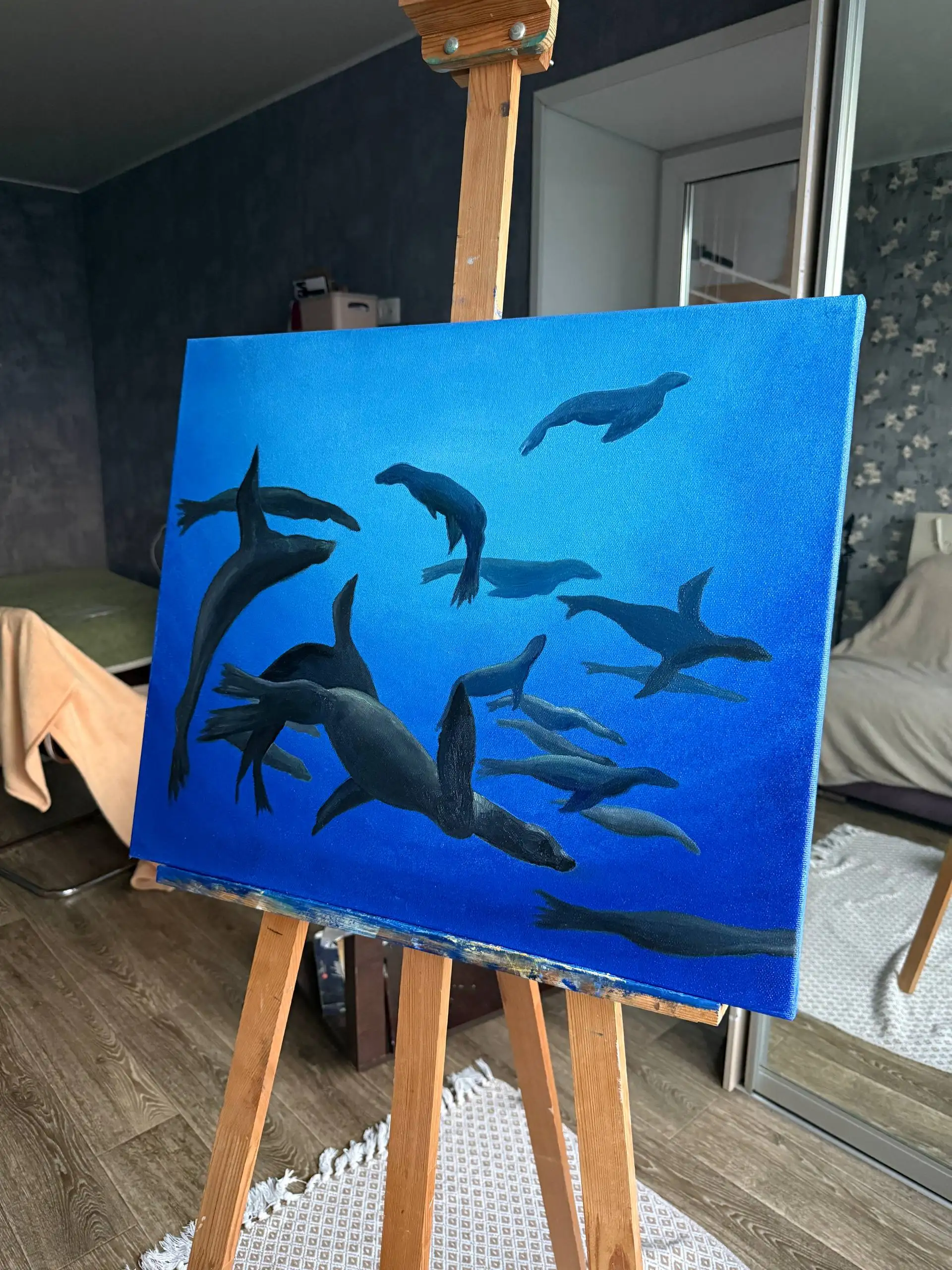 Авторская картина «Тюлени» 50x60 холст, масло - Картины (Барахолка) в Владивосток