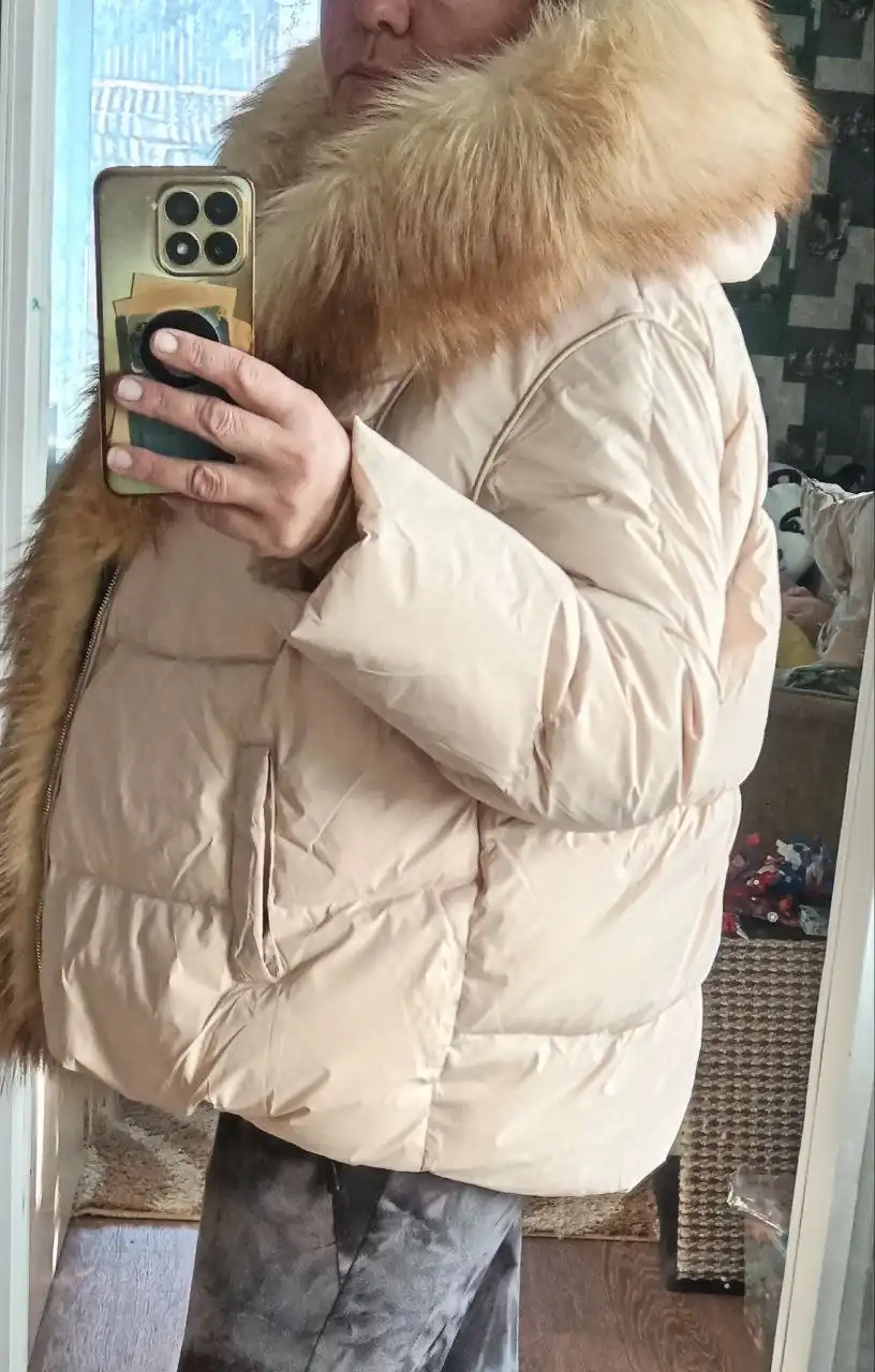 Куртка перьевая с натуральным мехом 48-52
