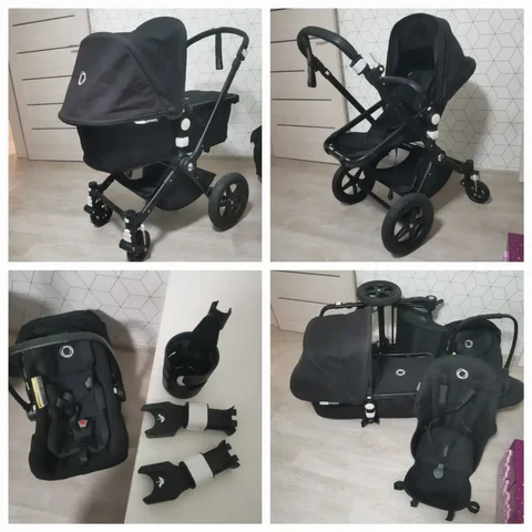 Коляска Бугаба с прогулкой, автолюлькой и аксессуарами - Коляски в Владивосток