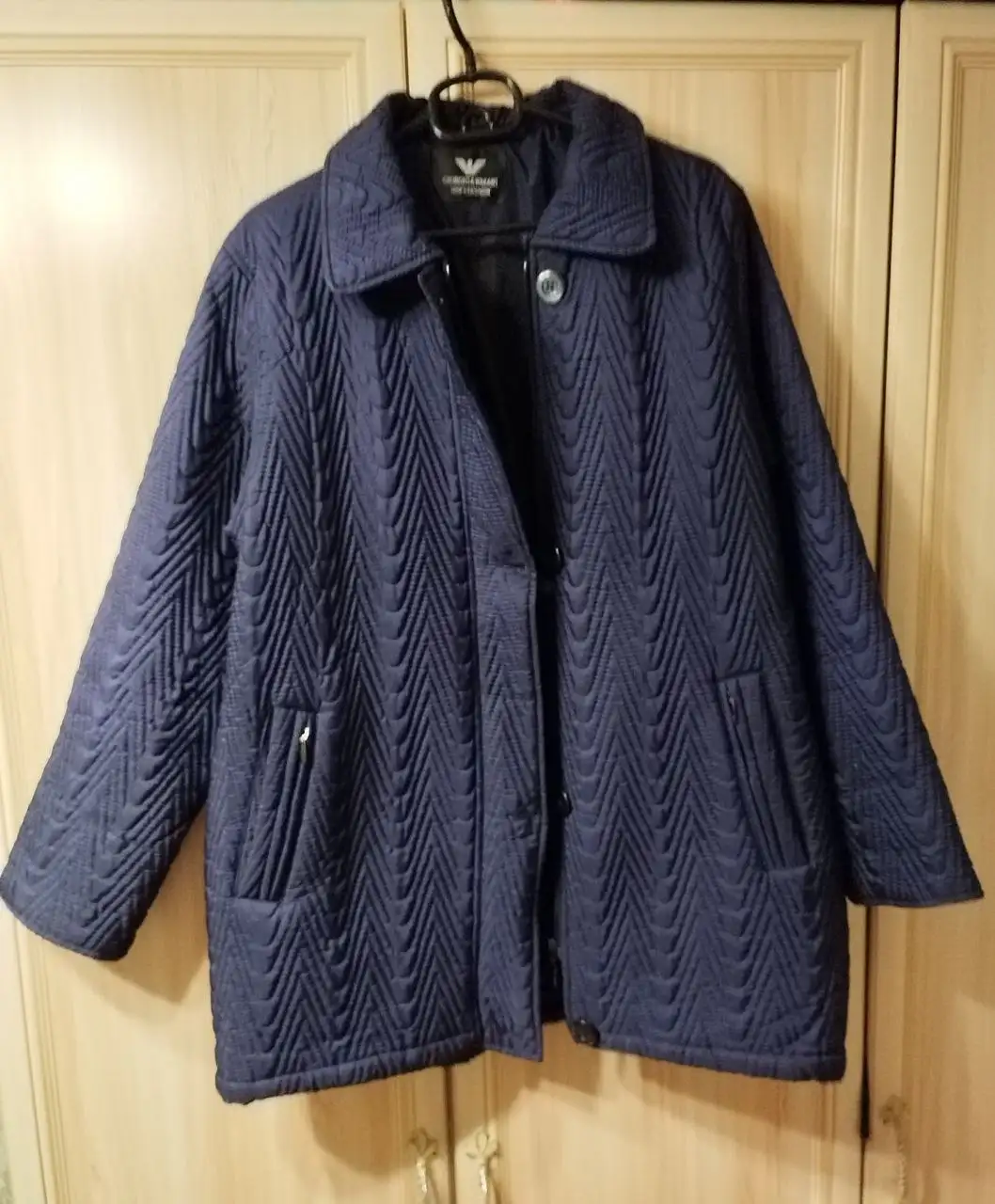 Женская демисезонная стёганая куртка тёмно-синего цвета - Верхняя одежда (Одежда) в Владивосток