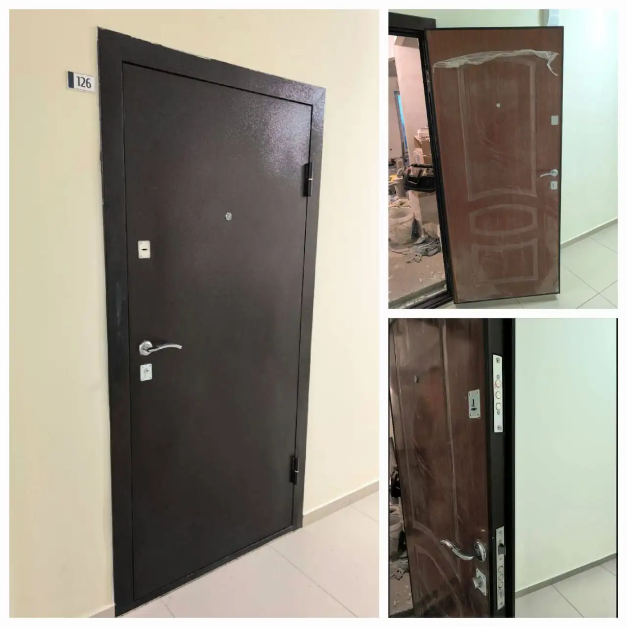 Дверь от застройщика в плёнке с замками и ключами - Двери (Для дома и дачи) в Владивосток