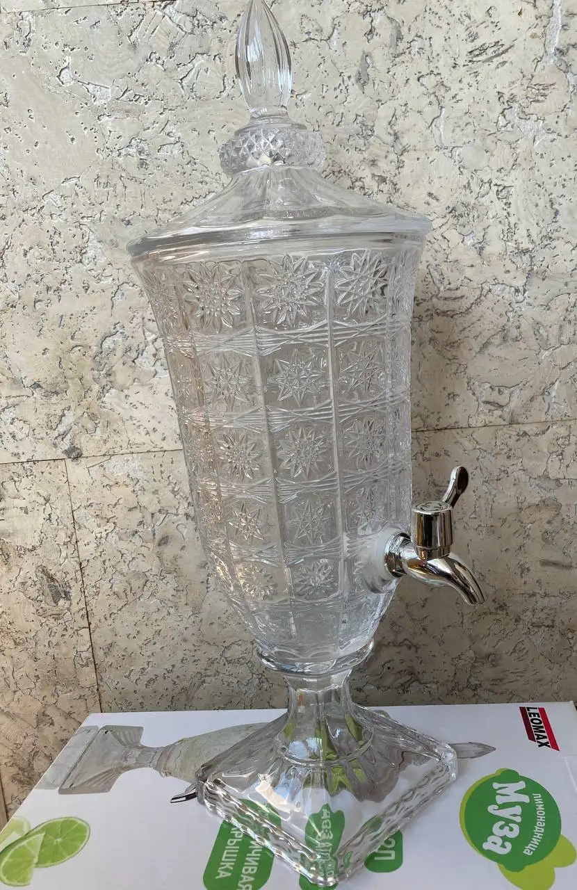 Диспенсер Лимонадница стеклянный с краном 2 литра - Посуда (Барахолка) в Владивосток