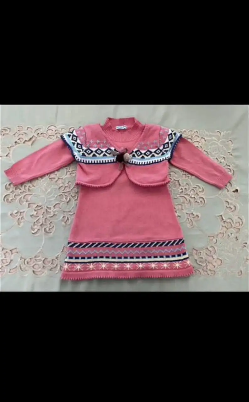 Вязаное платье с жилеткой для девочки на рост 80 см - Детская одежда (Одежда) в Владивосток