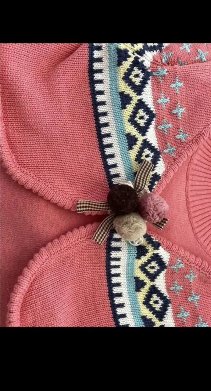 Вязаное платье с жилеткой для девочки на рост 80 см - Детская одежда (Одежда) в Владивосток