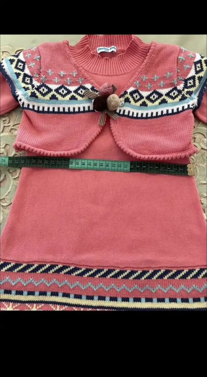 Вязаное платье с жилеткой для девочки на рост 80 см - Детская одежда (Одежда) в Владивосток