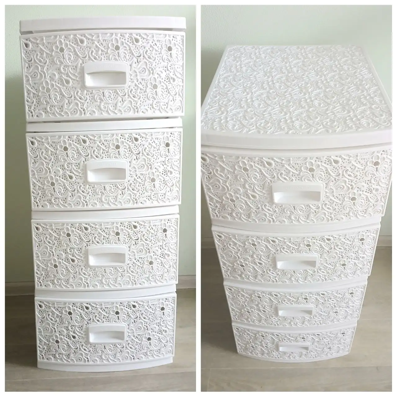 Белый пластиковый комод 4 ящика - Мебель (Для дома и дачи) в Владивосток