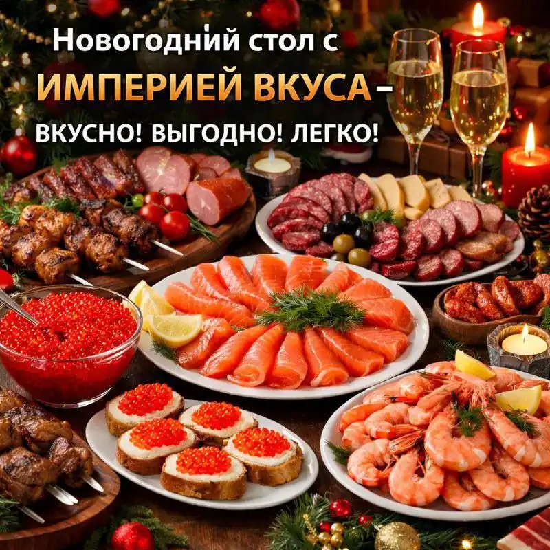 Новогодние продукты от сети магазинов Империя Вкуса в Оренбурге