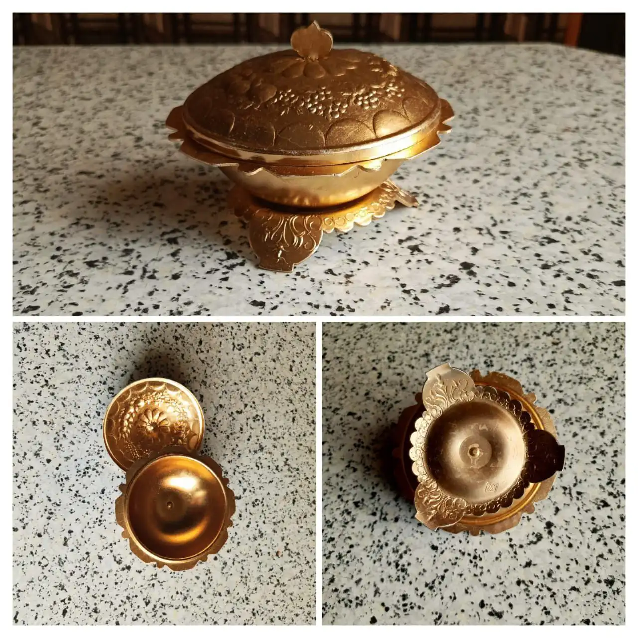 Сахарница металлическая с клеймом