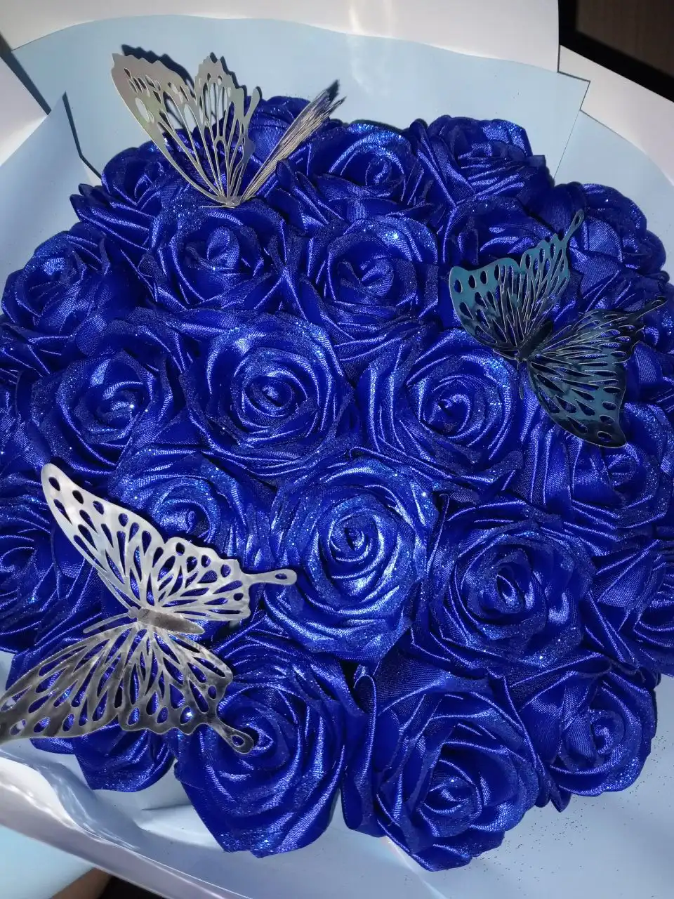 Букеты цветов из атласной ленты