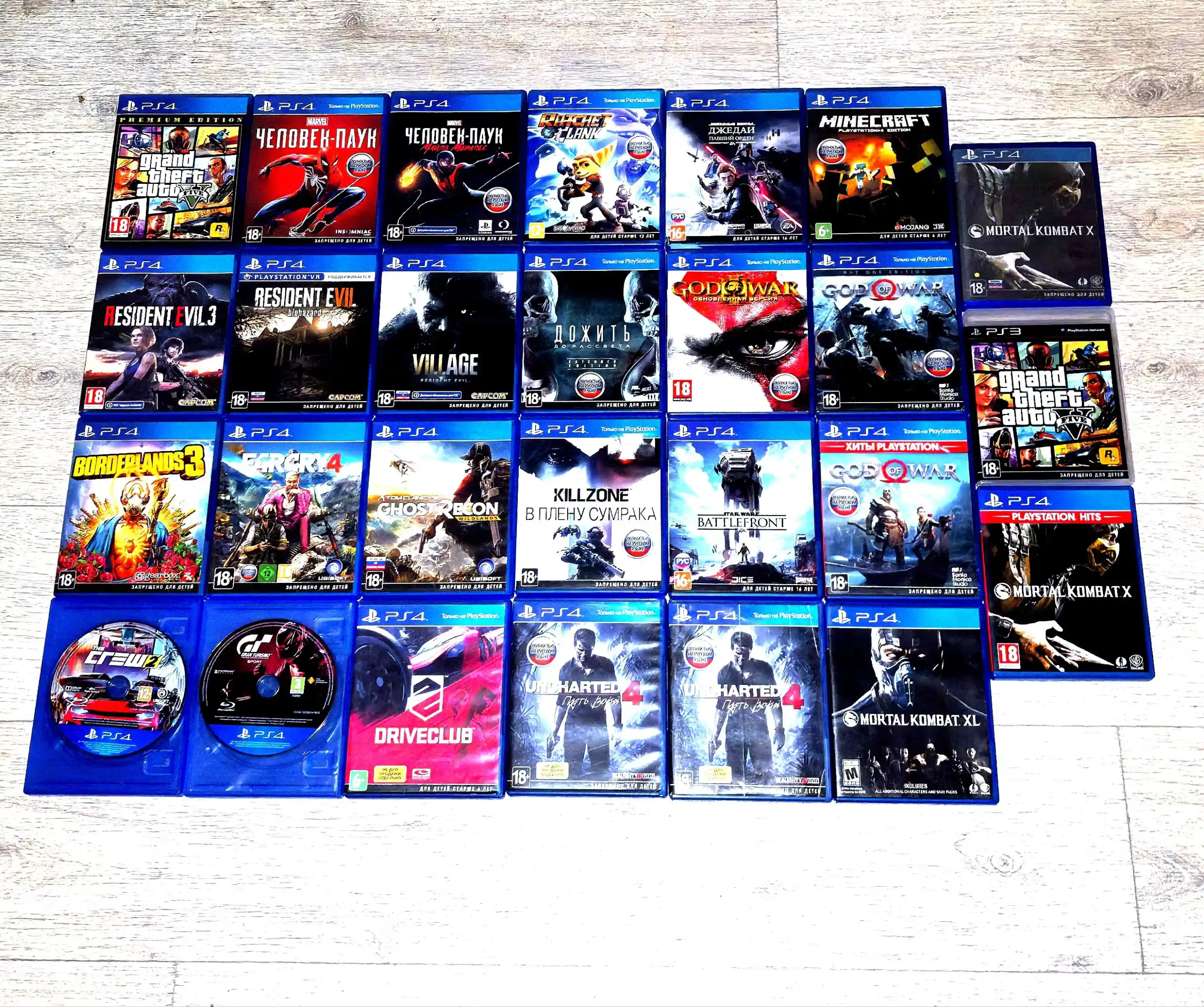 Наличие игр на PS4 и PS3