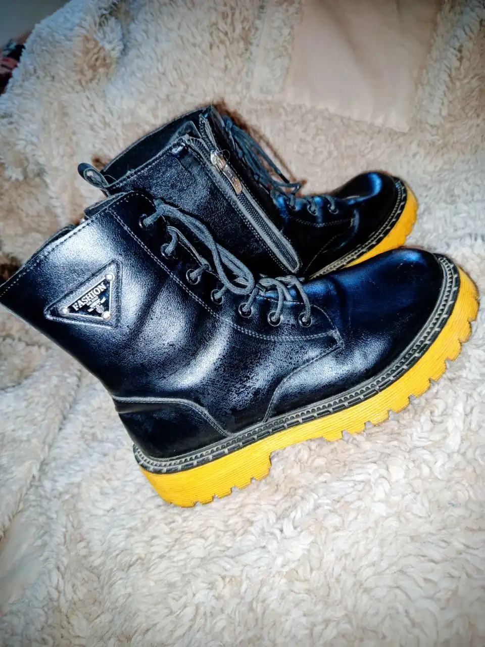 Ботинки из эко-кожи, размер 39-40 - Обувь (Одежда) в Пермь