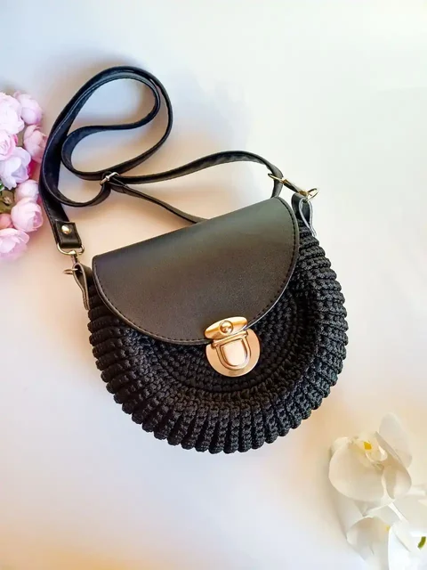 Сумочка Орео из полиэфирного шнура и эко-кожи - Одежда в Иркутск