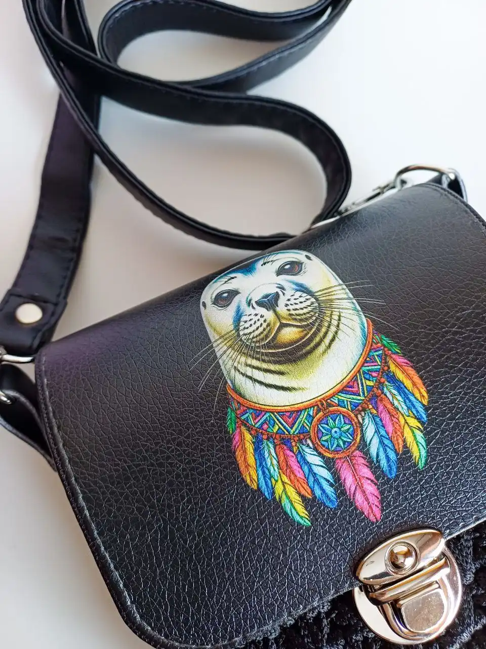 Мини сумочка Нерпа из полиэфирного шнура и эко-кожи - Сумки и аксессуары (Одежда) в Иркутск