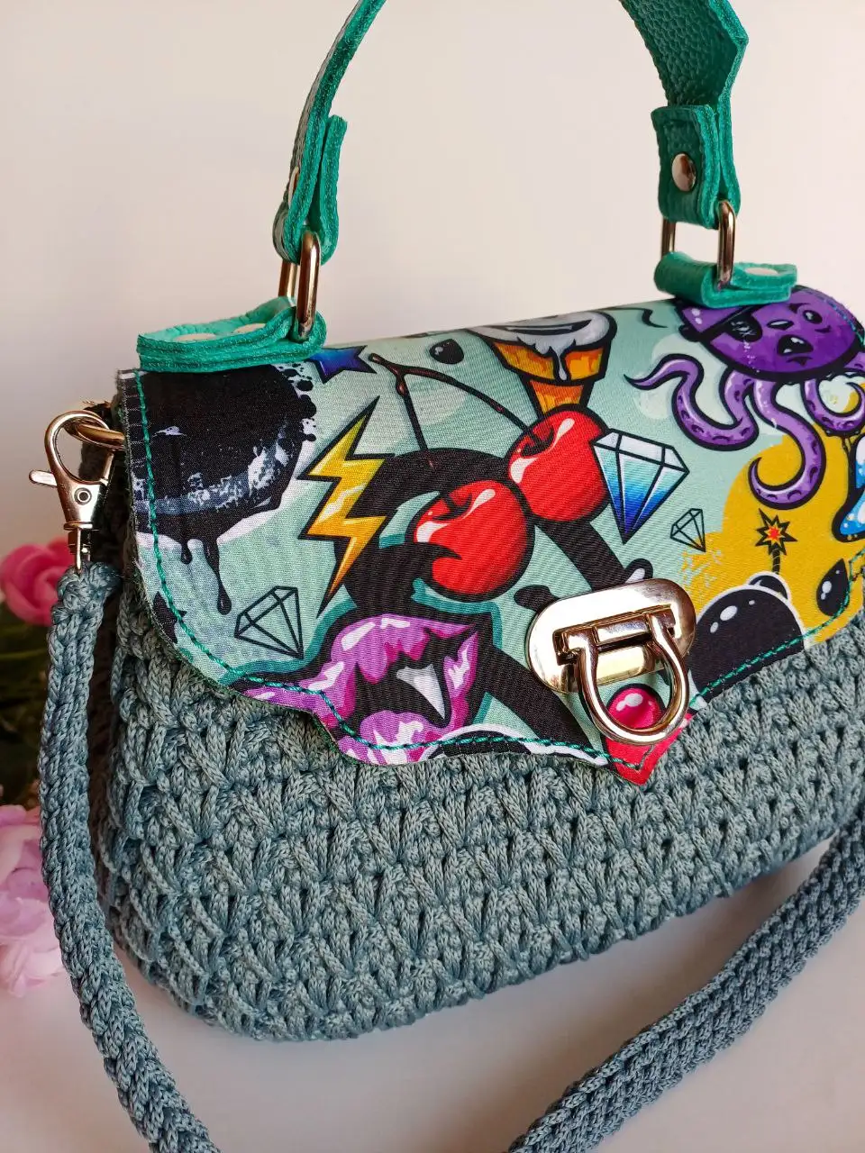 Сумочка из полиэфирного шнура с натуральной кожей - Аксессуары (Одежда) в Иркутск