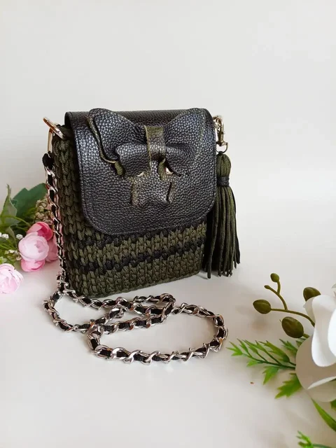 Сумочка из полиэфирного шнура с натуральной кожей - частное объявление в Иркутск