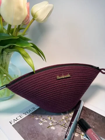 Косметичка "Ракушка" в цвете бургунди - Барахолка в Иркутск