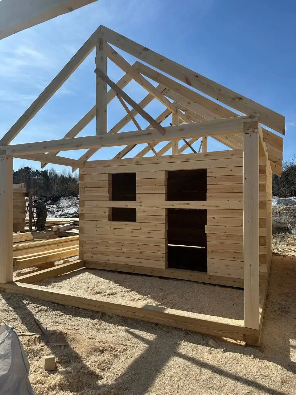 Продажа готового сруба бани 4x4 с верандой - Строительные материалы (Для дома и дачи) в Иркутск