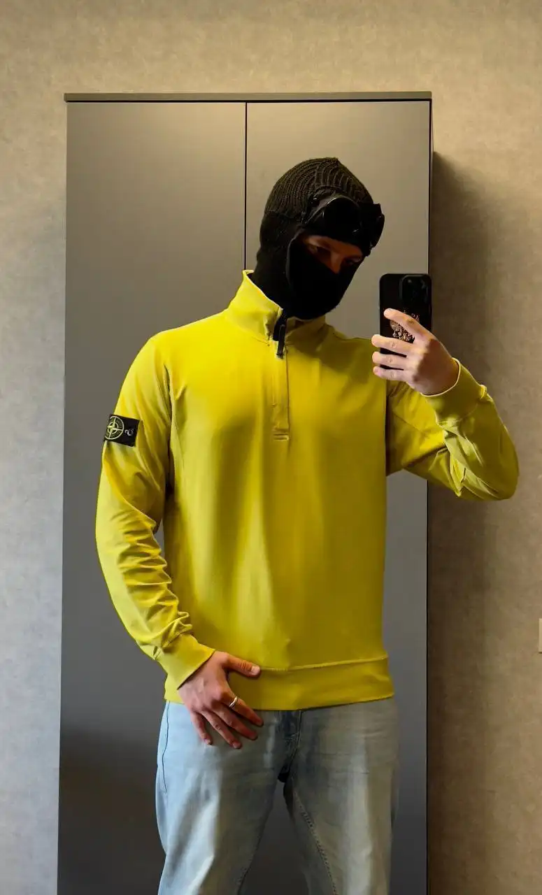 Stone Island 1/4 Zip желтый свитшот