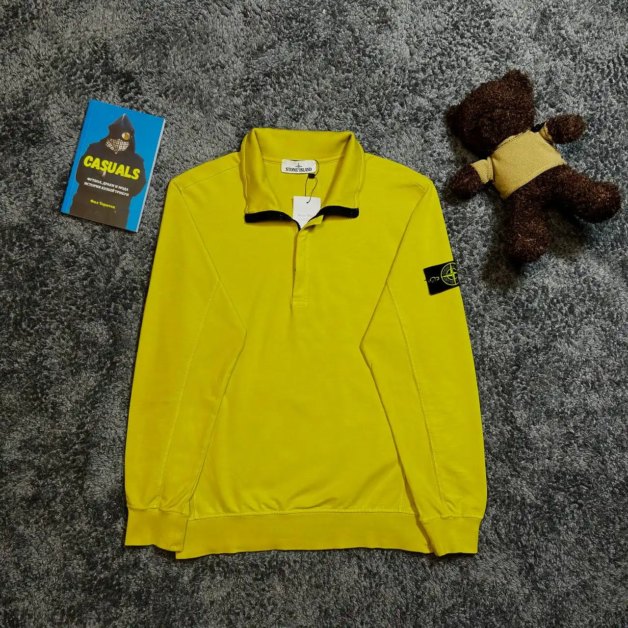 Stone Island 1/4 Zip желтый свитшот
