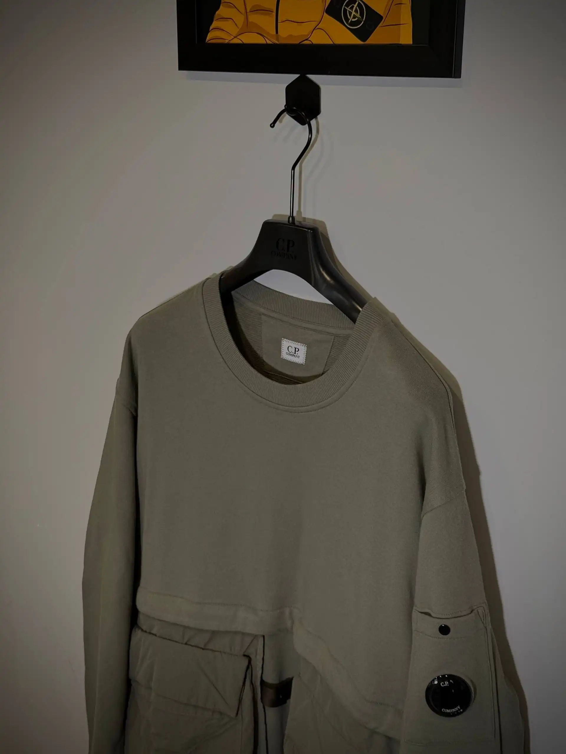 C.P. Company Diagonal Raised Fleece Mixed Detachable Sweatshirt