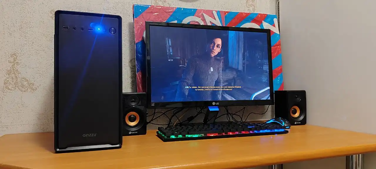 Бюджетный игровой компьютер с монитором и комплектующими - Компьютеры (Электроника) в Краснодар