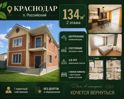 Продам дом в пос. Российский, Краснодар - Дома в Краснодар