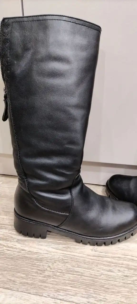 Зимние сапоги Baden черные кожаные размер 38