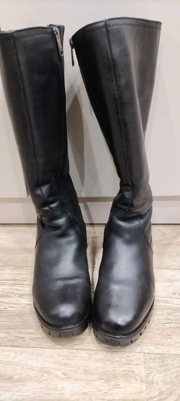 Зимние сапоги Baden черные кожаные размер 38