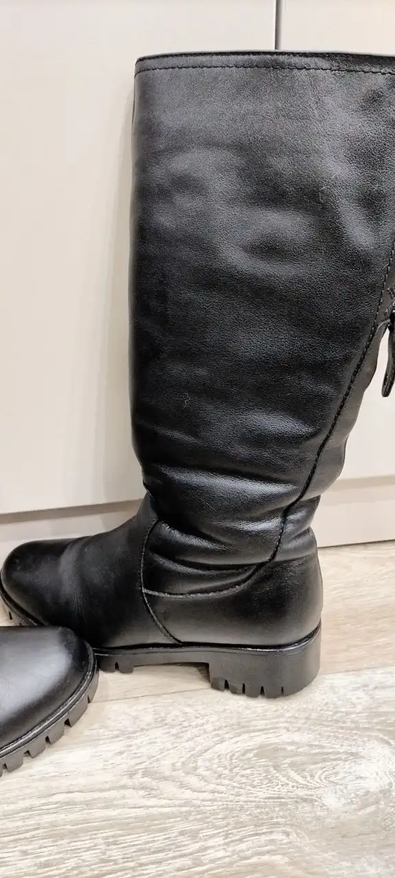 Женские зимние сапоги Baden из натуральной кожи черного цвета - Обувь (Одежда) в Иркутск