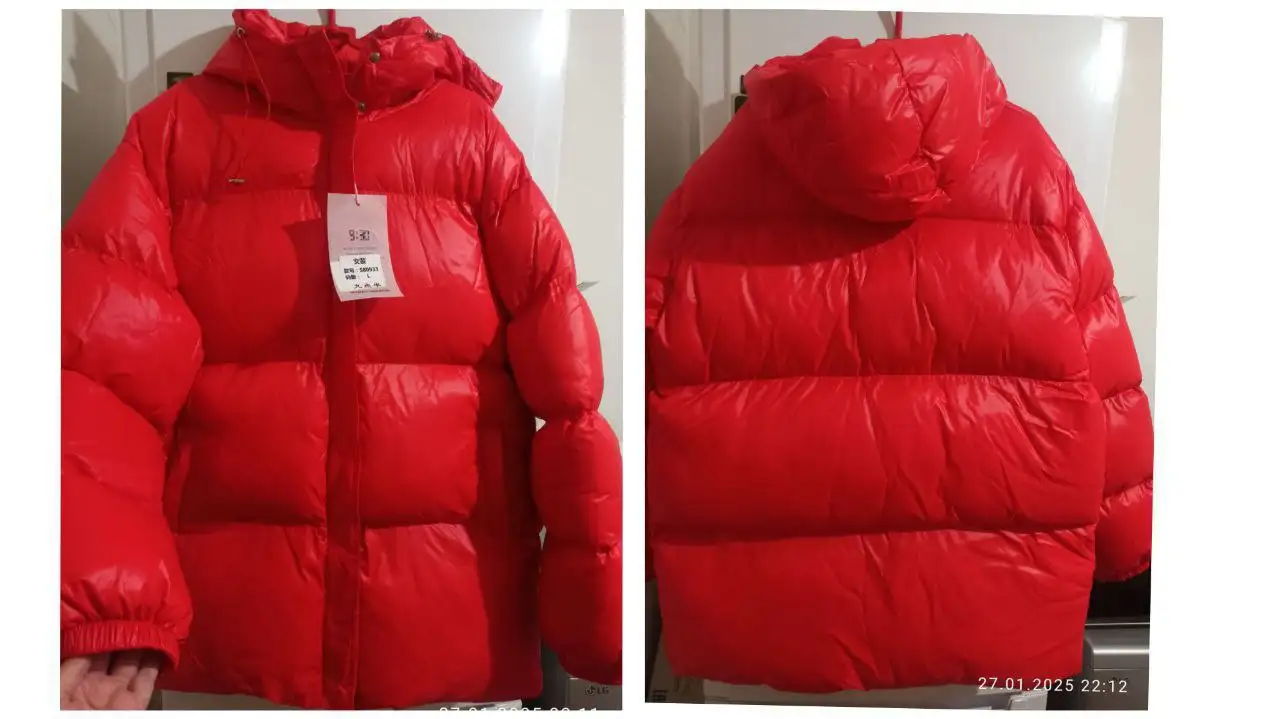 Зимний женский пуховик красного цвета размер L - Верхняя одежда (Одежда) в Иркутск