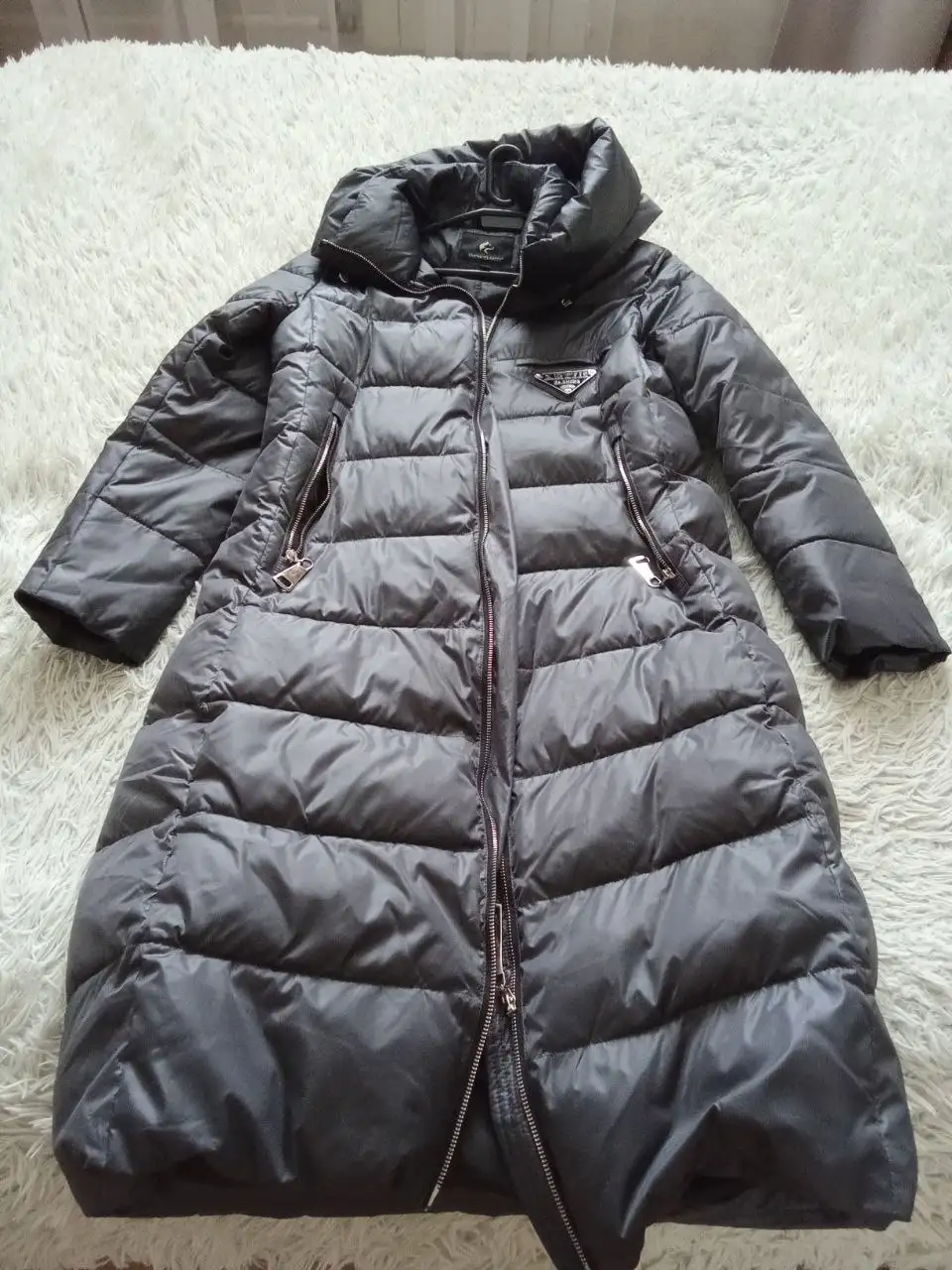 Женская серая удлиненная куртка 48-50 - Верхняя одежда (Одежда) в Иркутск